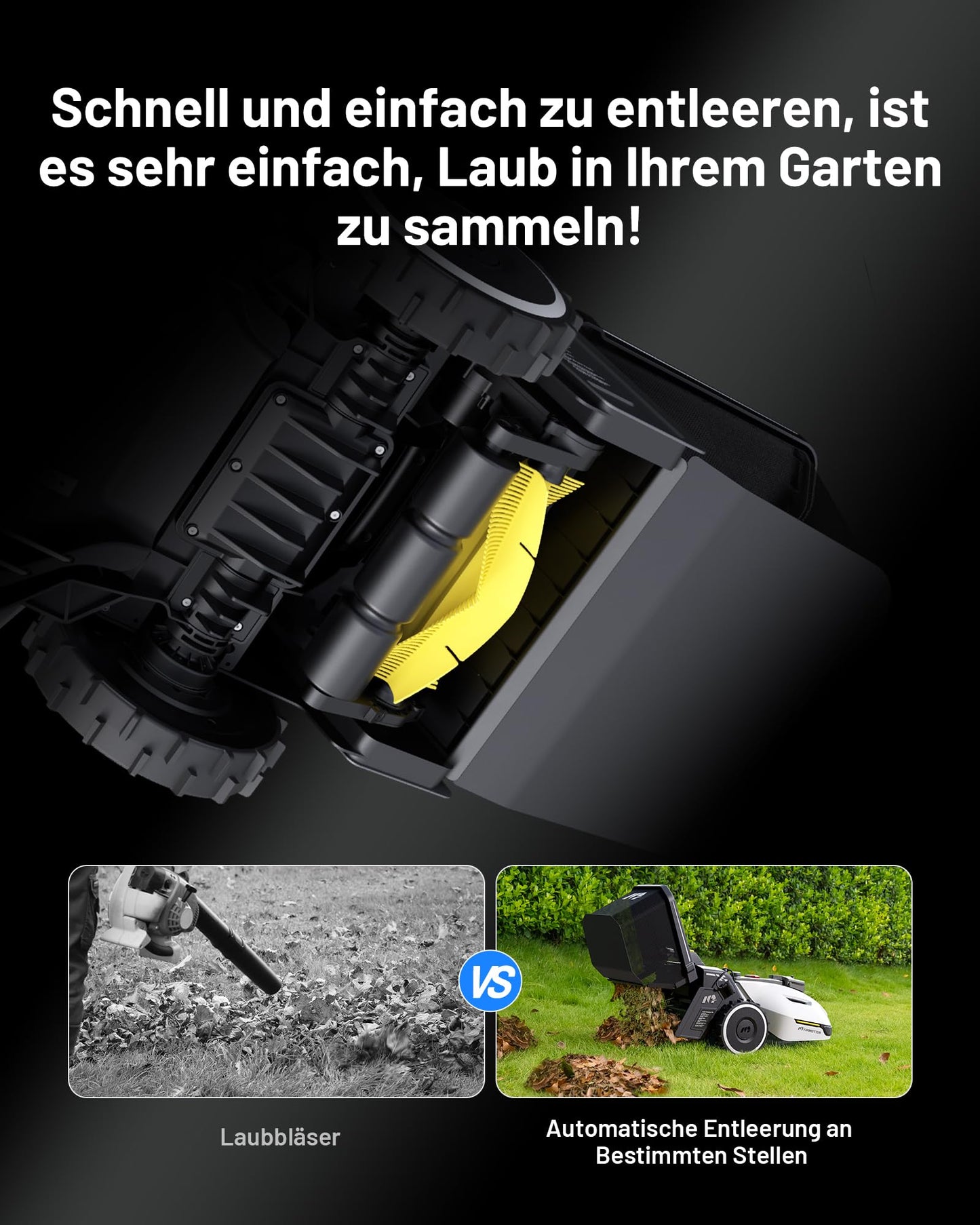 MAMMOTION YUKA 2000 Mähroboter mit Kehrmaschine, Max. 2800m², NetRTK+Vision, Keine RTK-Antenne erforderlich, Auto-Kartierung, Empf. 2000m², Rasenmähroboter mit 4G-Modul, 50% Steigung