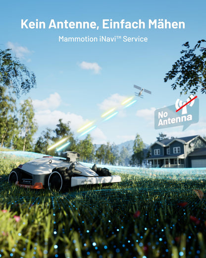 MAMMOTION LUBA 2 AWD 5000X Mähroboter ohne Begrenzungskabel, NetRTK+Vision, Keine RTK-Antenne erforderlich, Auto-Kartierung, Empf. 5000m², Max. 6000m², mit 4G-Modul, 80% Steigung