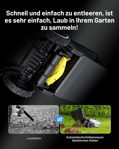 MAMMOTION YUKA 2000 Mähroboter mit Kehrmaschine, Max. 2800m², NetRTK+Vision, Keine RTK-Antenne erforderlich, Auto-Kartierung, Empf. 2000m², Rasenmähroboter mit 4G-Modul, 50% Steigung