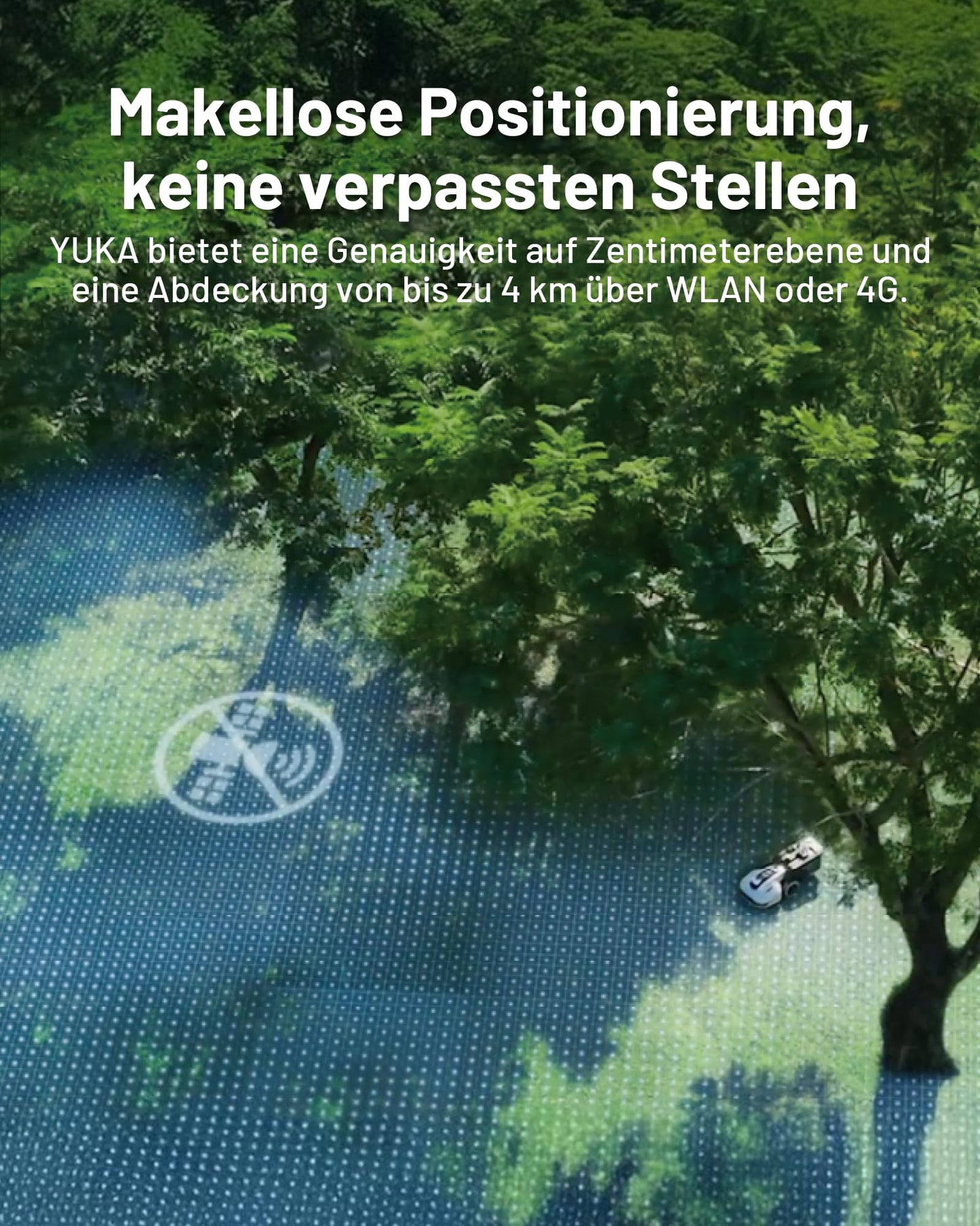 MAMMOTION YUKA 2000 Mähroboter mit Kehrmaschine, Max. 2800m², NetRTK+Vision, Keine RTK-Antenne erforderlich, Auto-Kartierung, Empf. 2000m², Rasenmähroboter mit 4G-Modul, 50% Steigung
