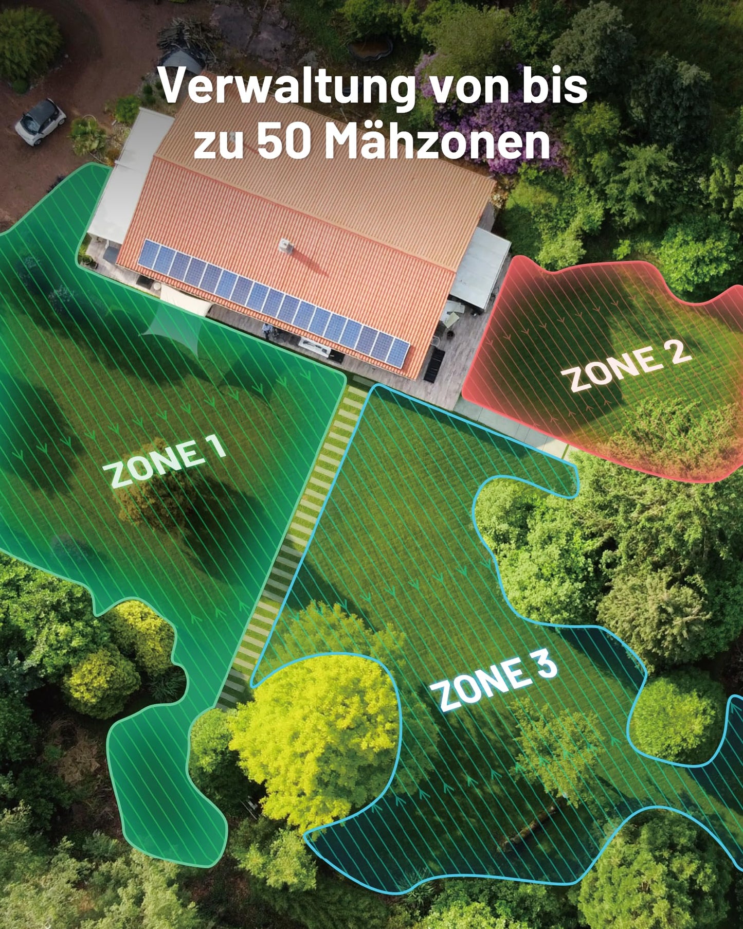 MAMMOTION LUBA 2 AWD 5000X Mähroboter ohne Begrenzungskabel, NetRTK+Vision, Keine RTK-Antenne erforderlich, Auto-Kartierung, Empf. 5000m², Max. 6000m², mit 4G-Modul, 80% Steigung